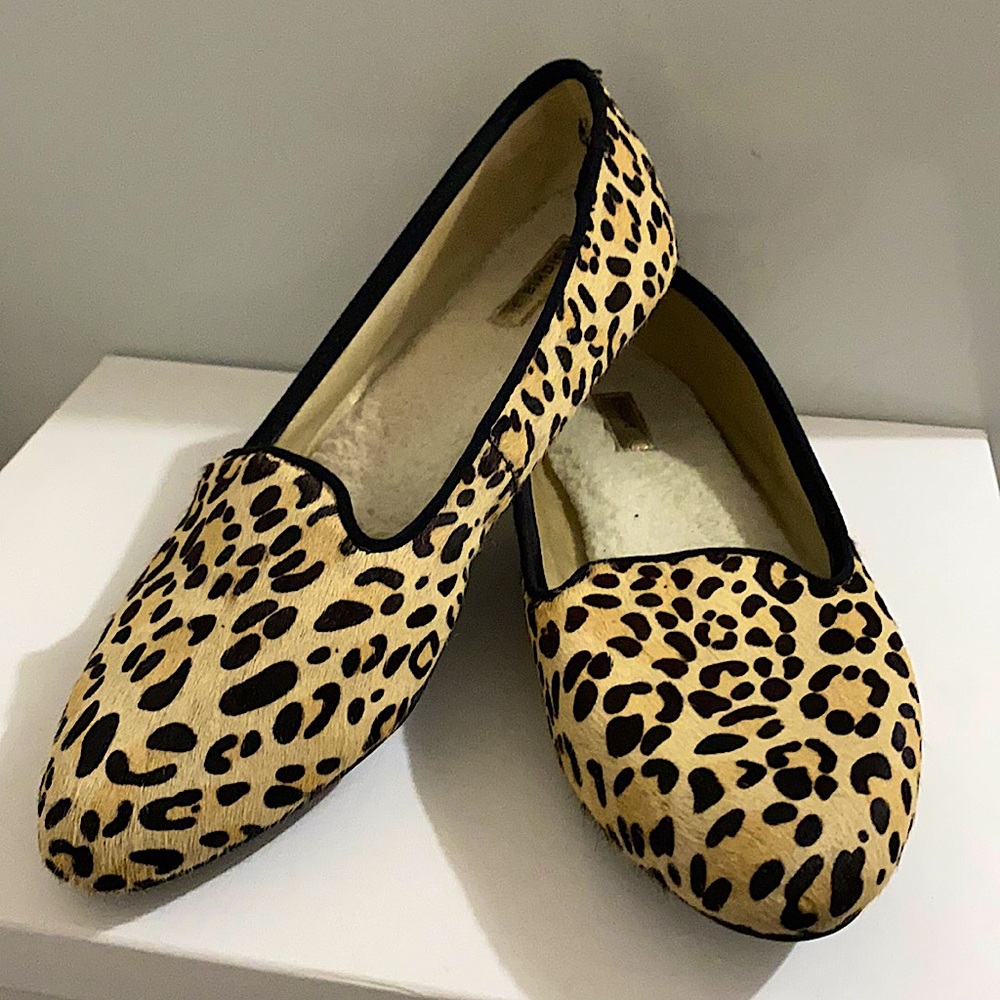 Leopard-print ‘Starling’ loafers with wool souls